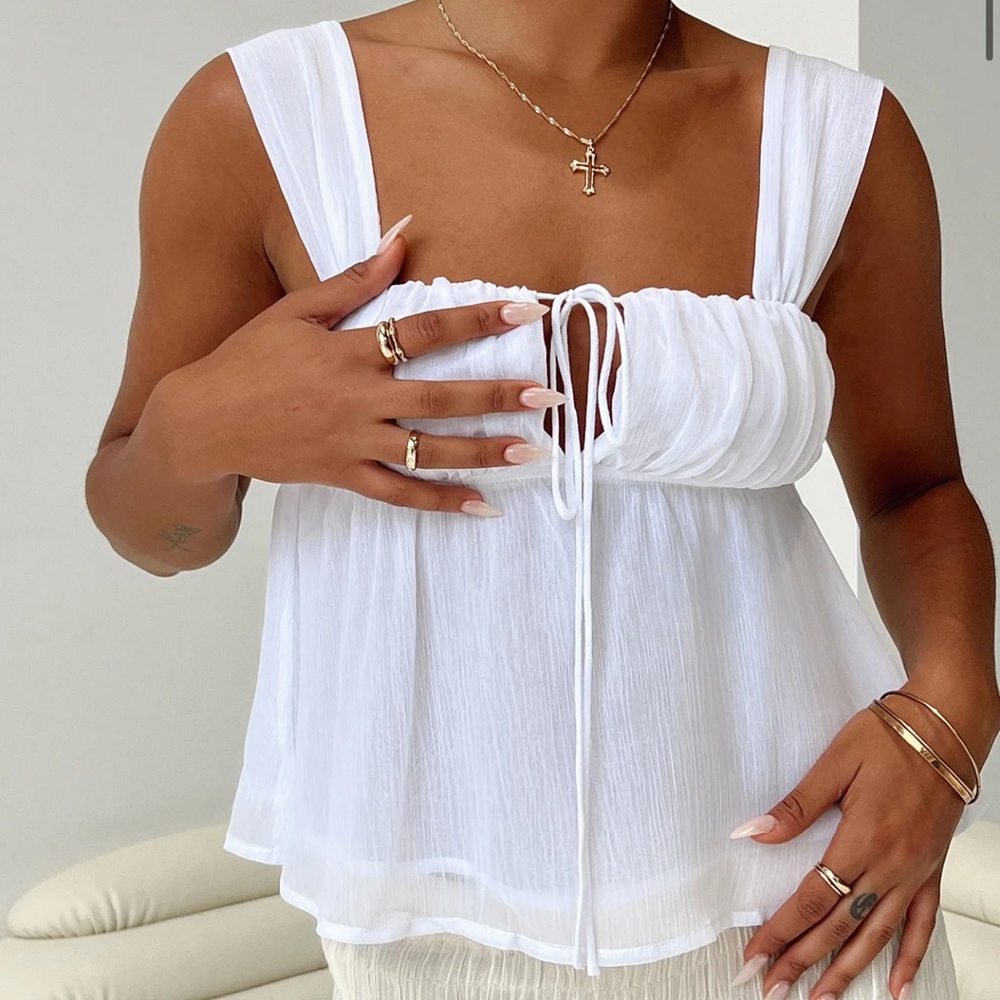 White Sleeveless Top